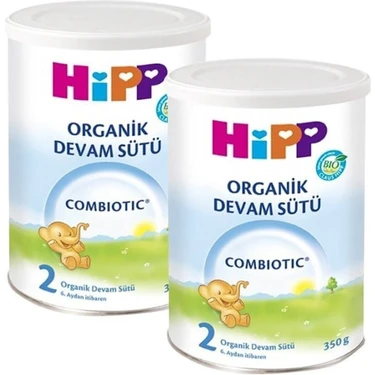 Hipp Organik Combiotic Bebek Sütü 350 gr x 2 Cam Malzeme ile Gluten ve Şeker İçermeyen Sağlıklı