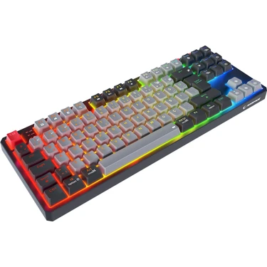 Rampage YORU TKL PRO Gri/Siyah 2.4ghz+BT5.0+Type-C 5 Bağlantı OUTEMU Red Swich Q Kablosuz RGB