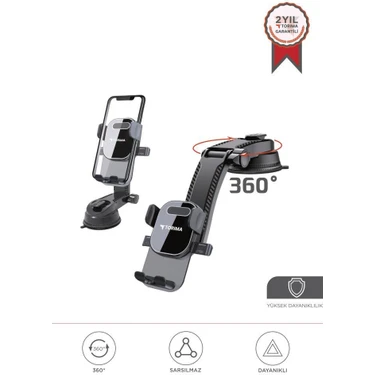 Torima Telefon Tutucu 360 Derece Dönebilen Vantuzlu Araç İçi Oto Aksesuarları JX048