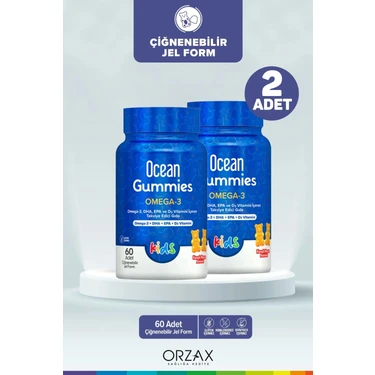 Orzax Ocean Gummies Omega 3 60 Adet Çiğnenebilir Jel Form 2 Fiyatı