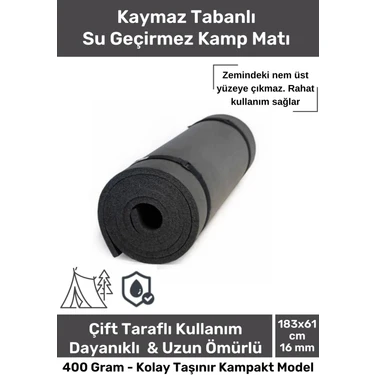 Premium Su Geçirmez Konforlu Taşıma Askılı Çift Taraflı Zemin Çadır Uyku Kamp Matı Yer Minderi