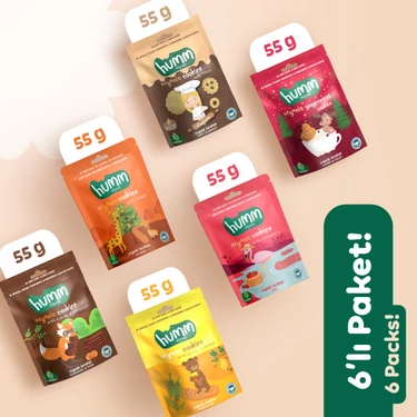 Humm Organic Organik Tatlı Kurabiyeler Atıştırmalık Paketi - 6 Adet (6