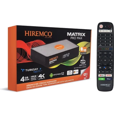 Hiremco Matrix Pro Max 4K 128GB Android 12