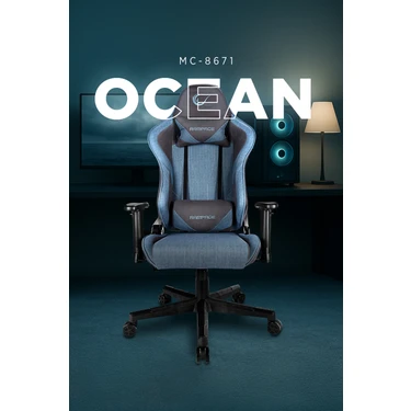 Rampage MC-8671 Ocean Mavi/Gri Oyuncu Koltuğu 100 kg Taşıma Kapasitesi ile Ergonomik