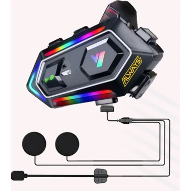 Always Teknoloji Y20 5.3 Motosiklet Kask Kulaklık Intercom Işıklı Motorsiklet (EŞLEŞME