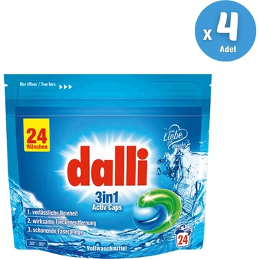 Dalli Beyazlar İçin Kapsül Çamaşır Deterjanı 3'ü 1 Arada 96 Yıkama ( 1 Koli / 4 Adet