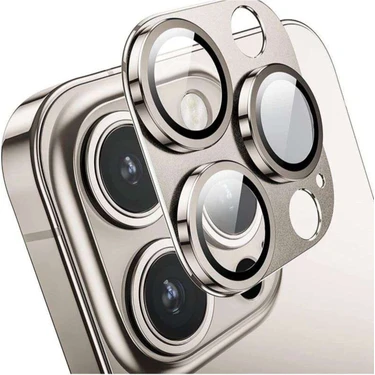 Fibaks Apple iPhone 16 Pro & Apple iPhone 16 Pro Max Uyumlu Çerçeveli Tam Koruma Kamera Lens