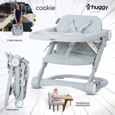 Huggy Cookie Katlanabilir Mama Sandalyesi – Portatif, Taşınabilir, Yıkanabilir