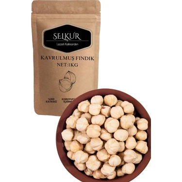 Selkur 1 kg Tuzlu Kavrulmuş Fındık Doypack Ambalaj ile Katkısız
