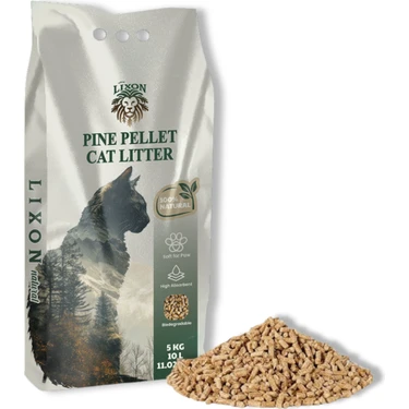 Lixon Natural Doğal Çam Peleti Kedi Kumu 5 kg (10L) Yavru/yetişkin Kediler ve Kemirgen Hayvanlar