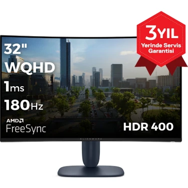 Dell Alienware AW3225DM 32 2560X1440 Wqhd 180Hz 1ms HDMI Dp Hdr 400 Freesync Curved Gaming