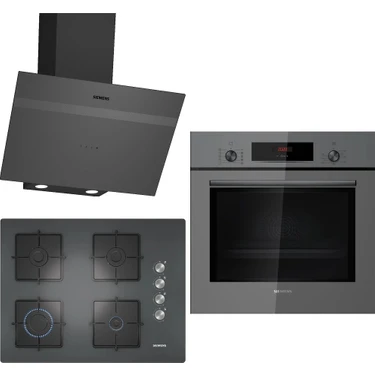 Siemens Gri 3'lü Ankastre Set 181 (HB012FBH1T - EO7C9PO12O -
