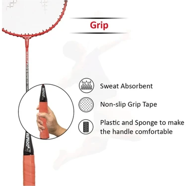 2 Adet Badminton Raketi Ile Deluxe Kaz Tüyü 2 Adet Badminton Topu ve Deluxe Badminton Çantası