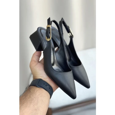 Kadın Mely Tokalı Kısa Topuklu Ayakkabı -