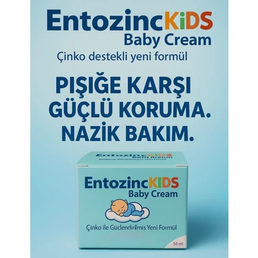Entozinc Baby Pişik Kremi Çinko Destekli Güçlü Koruma 50 gr Nazik Bakım