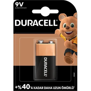 Duracell Alkalin 9 Volt Pil