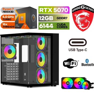MSI Gaming Pc Ddr5 – Rtx 5070 12 GB – Ryzen 7 7800X3D – 32GB Fiyatı