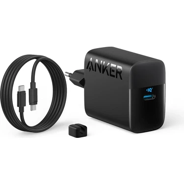 Anker Şarj Cihazı (45W) Usb-C ve Usb-C Kablolu (2'li Set) - B2653 - Siyah (Anker Türkiye