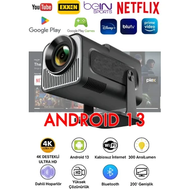 Taşınabilir Projeksiyon Sinema Sistemi Sesli Android