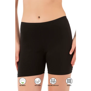 Özkan Underwear Özkan 26591 Kadın Pamuklu Likralı Ara Boy Diz Üstü Kısa Tayt Şort