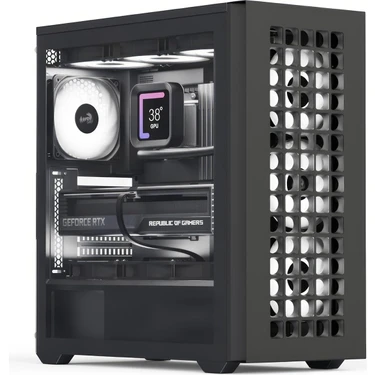 Aero Cool D502A 4X12CM A-Rgb Fanlı, Şık Mesh Ön Panel, Tempered Cam Yan Panel, USB Type-C, Atx