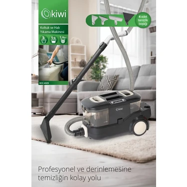 Kiwi KCC-4325W Siyah Pencere Temizleme Aparatlı Koltuk Halı Yıkama ve
