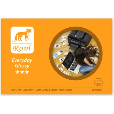 Rovi Everyday Parlak Fotoğraf Kağıdı 230gsm 10x15 50 Yaprak Ekonomik ve Kaliteli Baskı