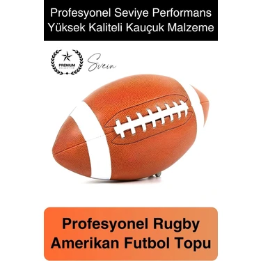 Premium Amerikan Futbol Topu Kauçuk Genç Yetişkin Maç Dikişli Standart Boy Antreman Rugby