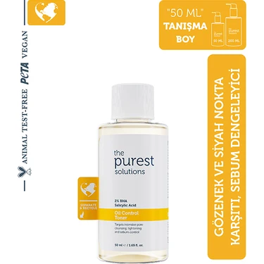 The Purest Solutions Siyah Nokta Karşıtı, Gözenek Gidermeye Yardımcı Salisilik Asit Tonik 50 