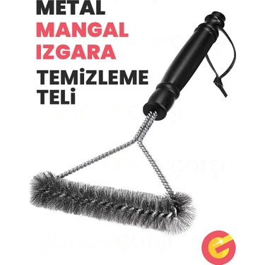 Metal Izgara Mangal Temizleme Teli Fırçası Tel Kıllı Izgaraların Mangalların Kirlerini Ovmak ve