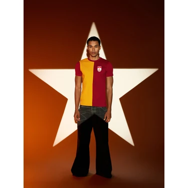 Gs Store Galatasaray Parçalı 5 Yıldızlı T-Shirt