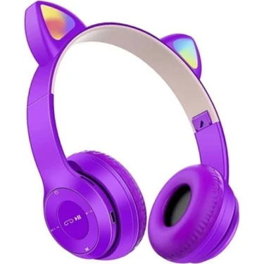 Cat Ear Arell Teknoloji Kedi Kulaklık Kız Erkek Çocuk Kulaklığı Kulaküstü Işıklı Mikrofonlu