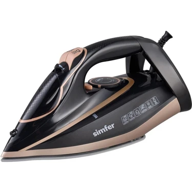 Simfer 6400 Buharlı Ütü 3000W Siyah-Rosegold Seramik Tabanlı Kireç Önleyici