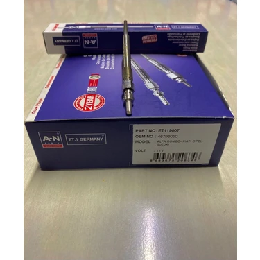 ET1GERMANY ET119007 Kızdırma Buji 4 Adet 1,3mt Jeuro 4 Tüm Motorlar Doblo-Albea Linea Punto