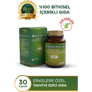 Erkeklere Özel Performans Arttırıcı Takviye-Güç , Enerji ve Dayanıklılık Destekli - Natures Effect