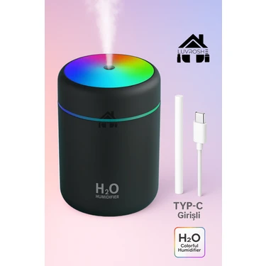 Luvroshe Yeni Micro LED Işıklı Mini Ortam Oda Hava Nemlendirici ve Taşınabilir Buhar Makinesi H2O