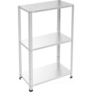 Rafburada 3 Katlı Galvaniz Çelik Raf - Depo, Arşiv, Kiler, Dosya, Market Rafı - 43x60 cm-200