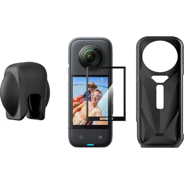 Teknoroket INSTA360 X5 Aksesuar Seti - Silikon Kılıf + Lens Cap + Ekran