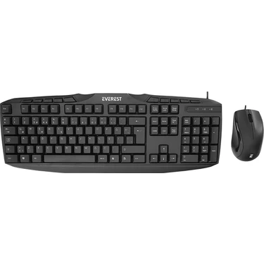 Everest UN-796 Siyah Usb Q Multimedia Klavye + Mouse