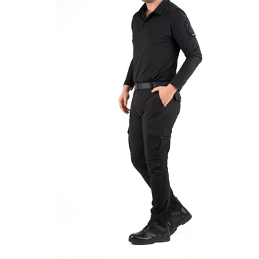 Erkek Taktik Outdoor Kargo Pantolon – Suya Dayanıklı, Esnek ve Çok Cepli Siyah