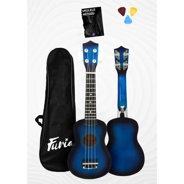 FU-21BLS Soprano Ukulele Mavi-Siyah Modern Tasarım 12 Perde ile Başlangıç İçin