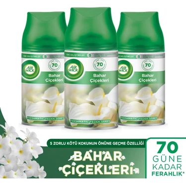 Air Wick Oda Kokusu Freshmatik, Otomatik Sprey Makine Yedek Bahar Çiçekleri 3X250