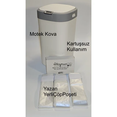 Yerli Çöp Poşeti Motek Bebek Bezi Kovaları Için Muadil Çöp Poşeti - 3 Lü