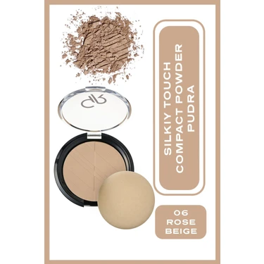 Golden Rose Silky Touch Compact Powder No: 06 Rose Beige - İpeksi Sıkıştırılmış Pudra 12
