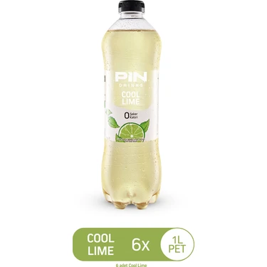 Pin Cool Lime - Şekersiz & Kalorisiz 1 Litre x 6 Adet Ice