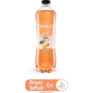 Pin Beyaz Şeftali Beyaz Çaylı Özel Seri Şekersiz & Kalorisiz 1 lt x 6 Adet Ice