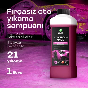 Grass Active Foam Magic 1L - Hızlı Köpüren Renk Değiştiren Fırçasız Oto Yıkama Şampuanı | Tüm
