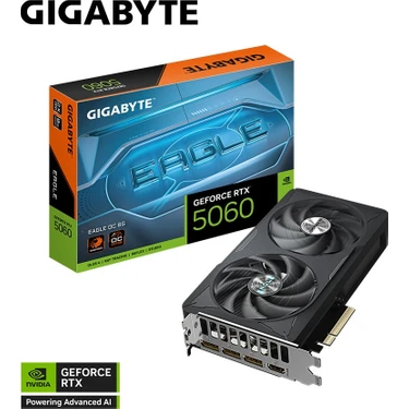 GIGABYTE VGA GeForce RTX™ 5060 EAGLE OC 8GB, 128 Bit, GDDR7, HDMI Ekran Kartı - GV-N5060EAGLE