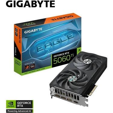 GIGABYTE VGA GeForce RTX™ 5060 Ti EAGLE OC 8GB, 128 Bit, GDDR7, HDMI Ekran Kartı - GV-N506TEAGLE