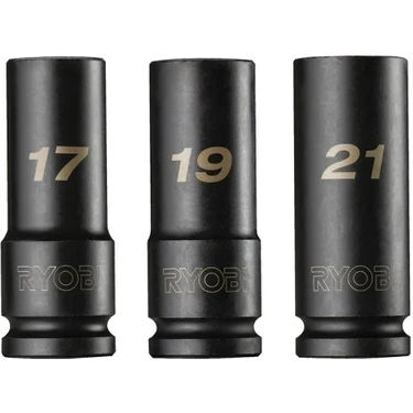 Ryobi RHDIS3PC Derin Lokma Seti 3 Parça 1/2 (17-19-21)